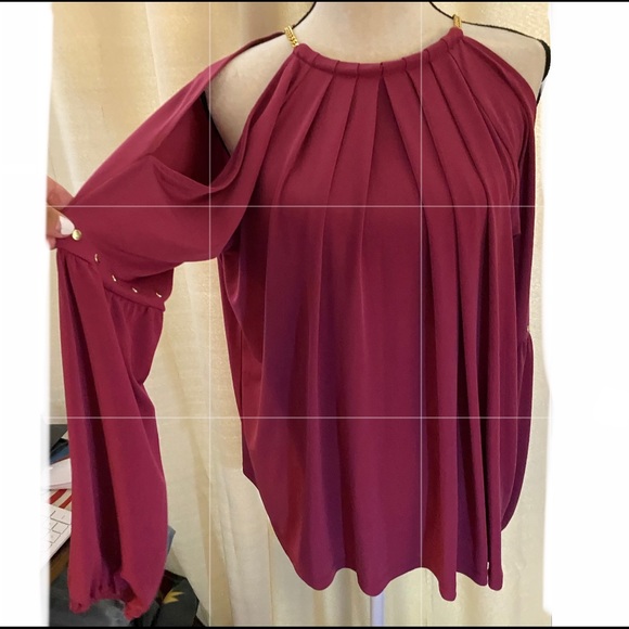 Michael Kors Tops - MICHAEL KORS Burgundy Cold Should Blouse 🌺🌺